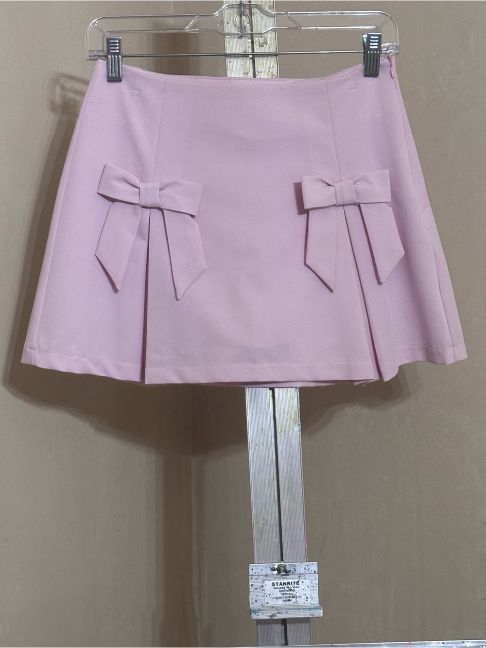 NWT Altar'd State Florence Bow Mini Skort Pink Coquette Pleated Skirt Size S